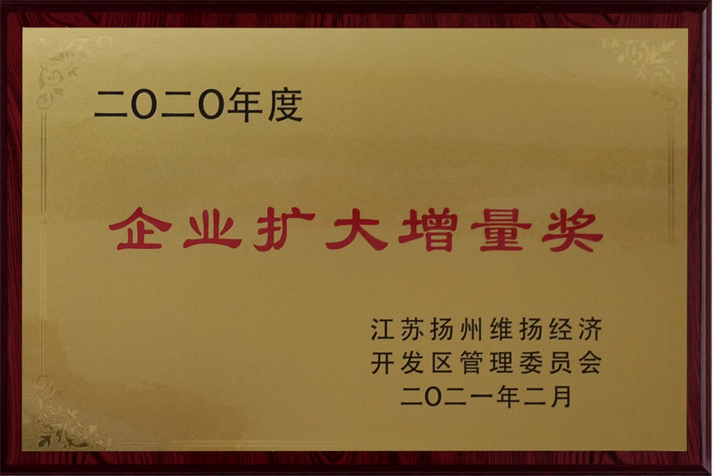 2020年企業擴大增量獎